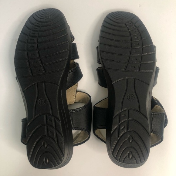 fisherman style soft padded insole sandals womens size 10 black - Picture 3 of 6